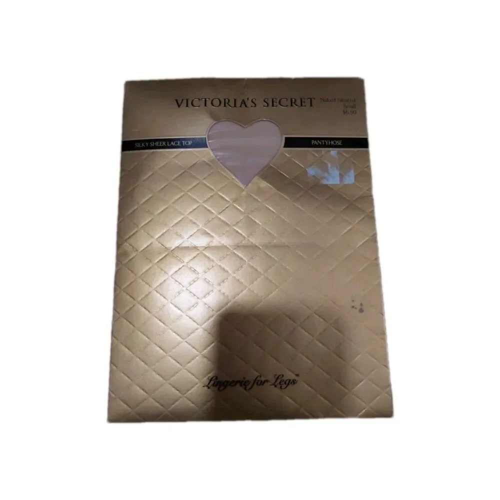 FEEL ROYAL in Victoria's Secret Silky Sheer Lace Top PANTYHOSE Naked Neutral S
